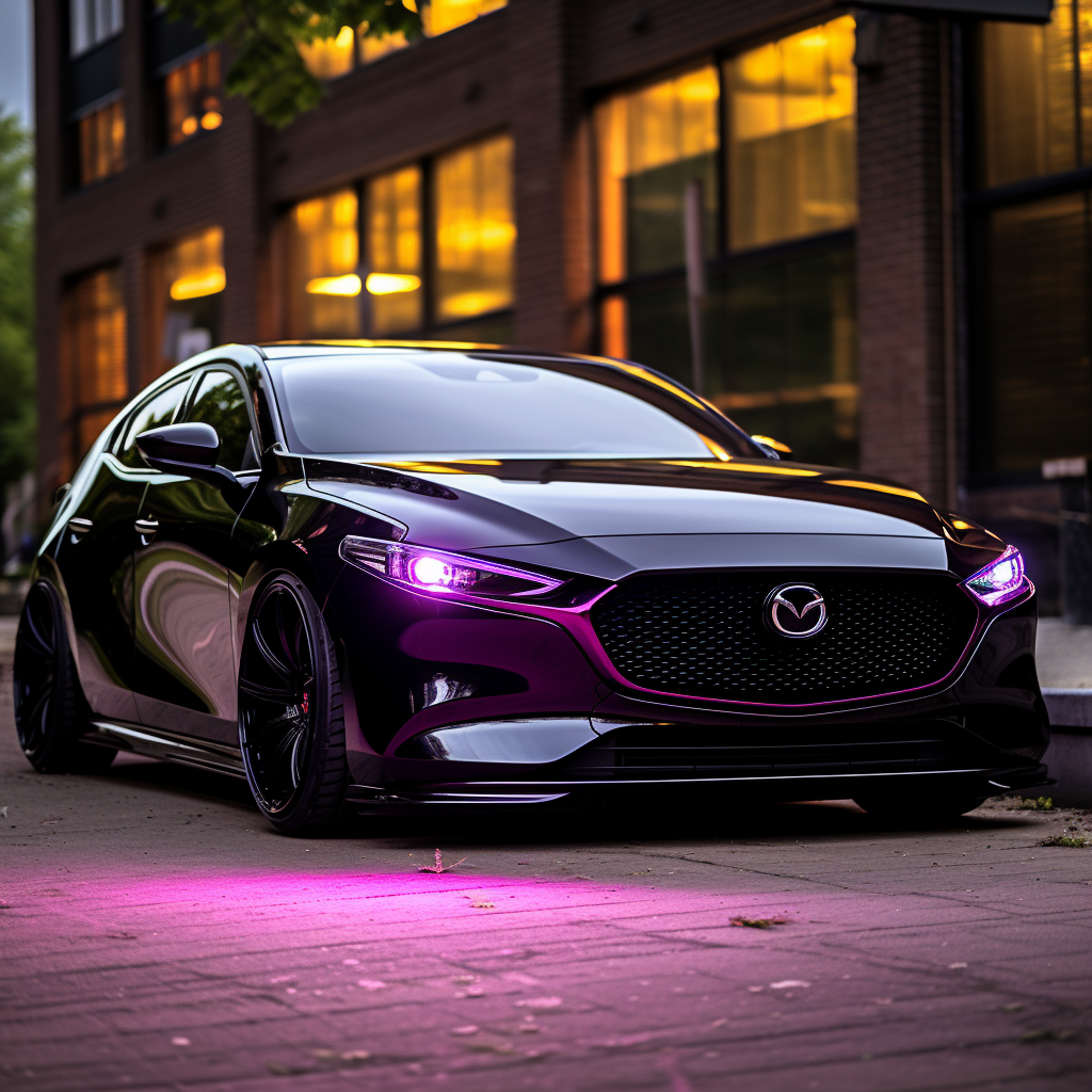 Custom Mazda 3 with Purple Accent Lights