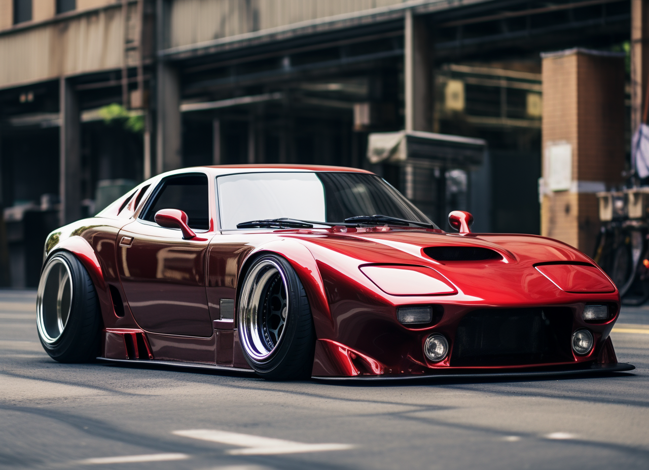 Mazda RX7 with Wide Chrome Wheels