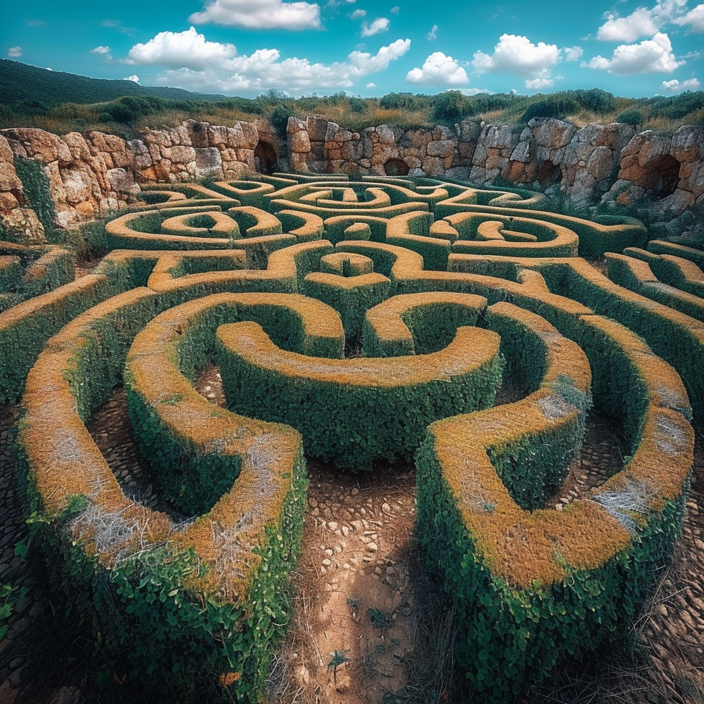 Maze in Casablanca Summer Blue Sky