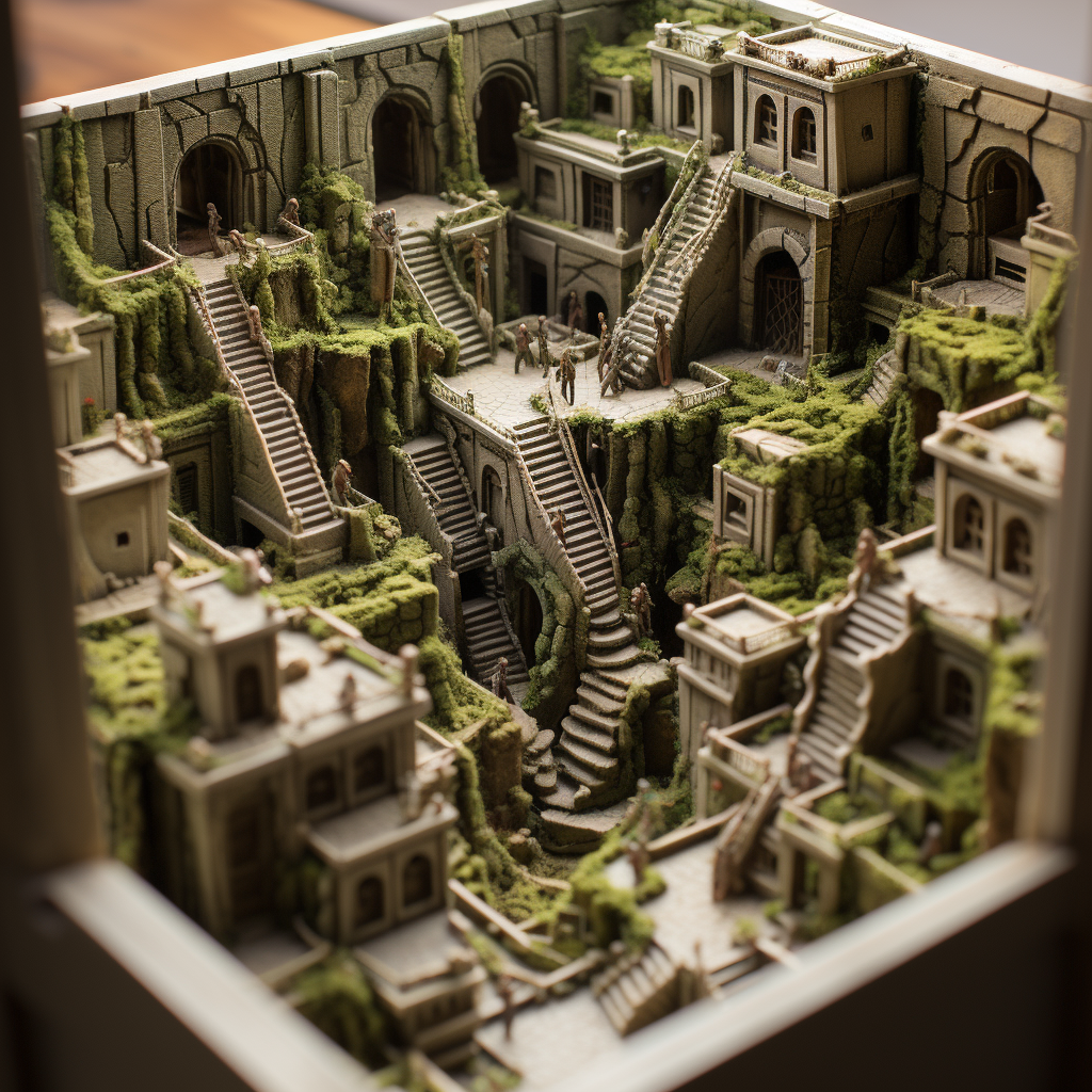 Minature model of a maze runner