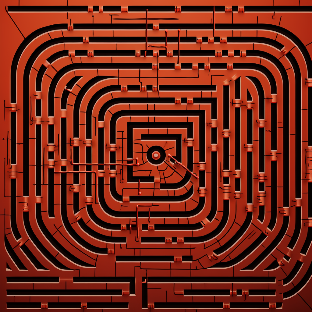 Maze solving with red line