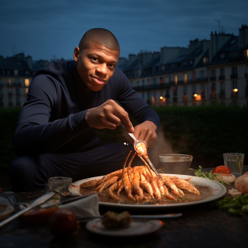 Mbappe enjoying tasty kebab feast