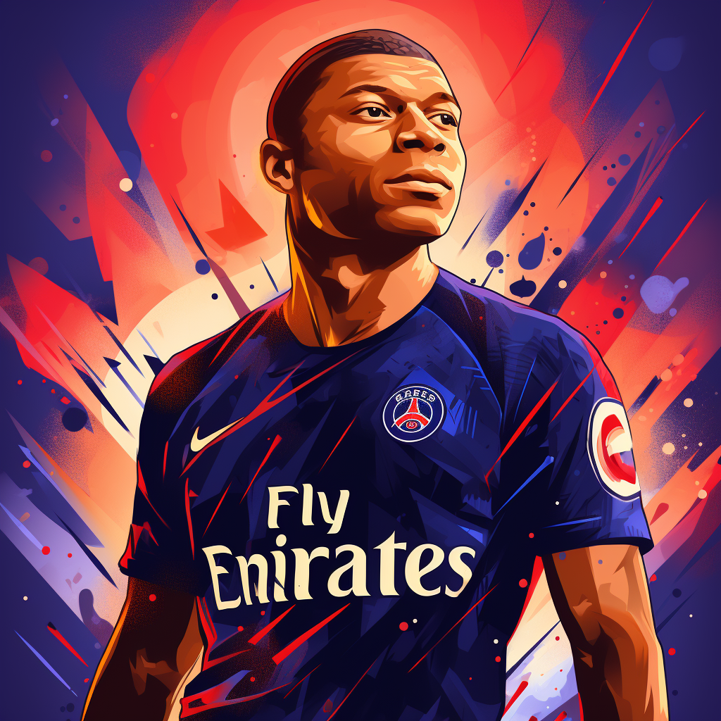 Mbappe realistic with PSG and Nike logos