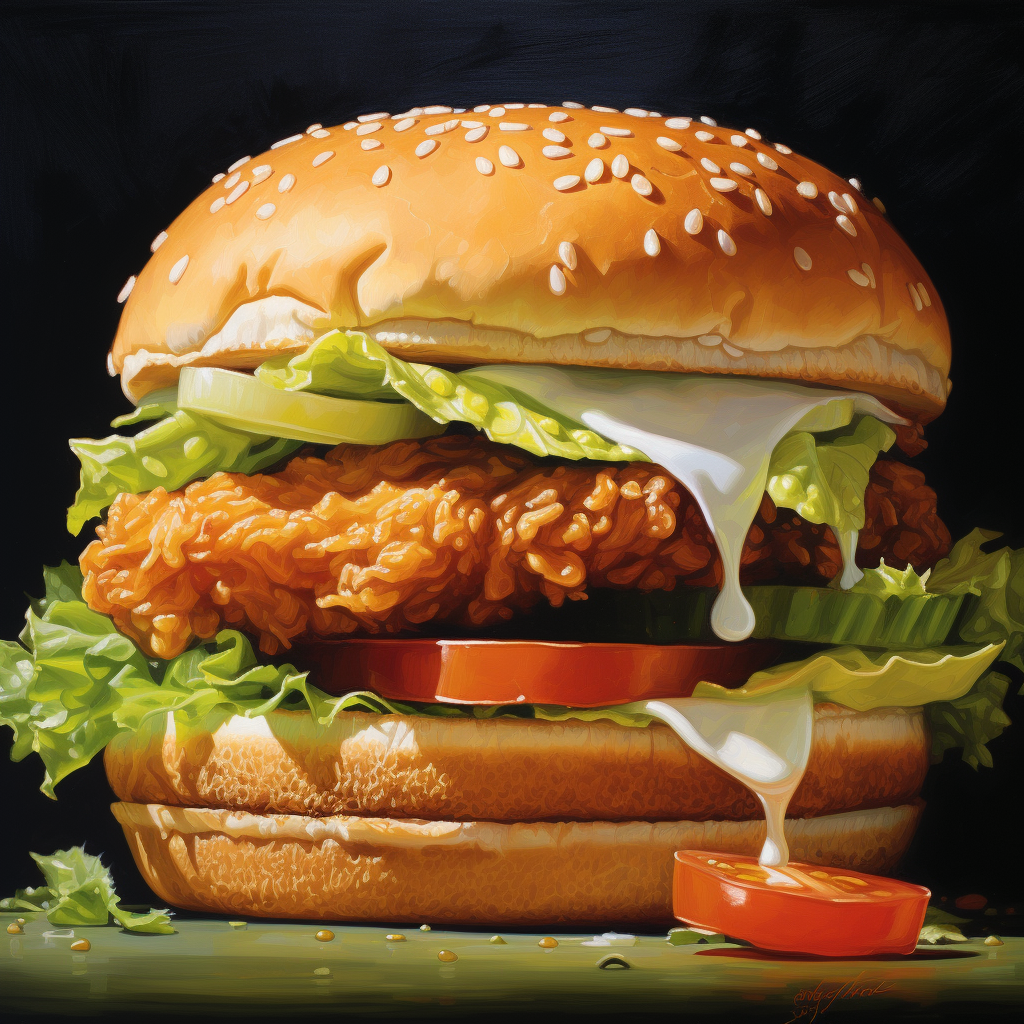 Tasty McChicken fast food sandwich