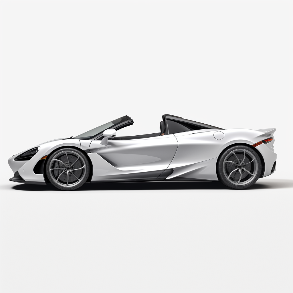 White McLaren 765LT Spyder on a white background