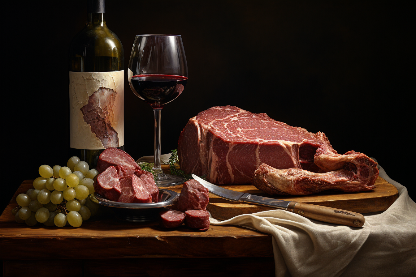 Delicious meat and wine pairing