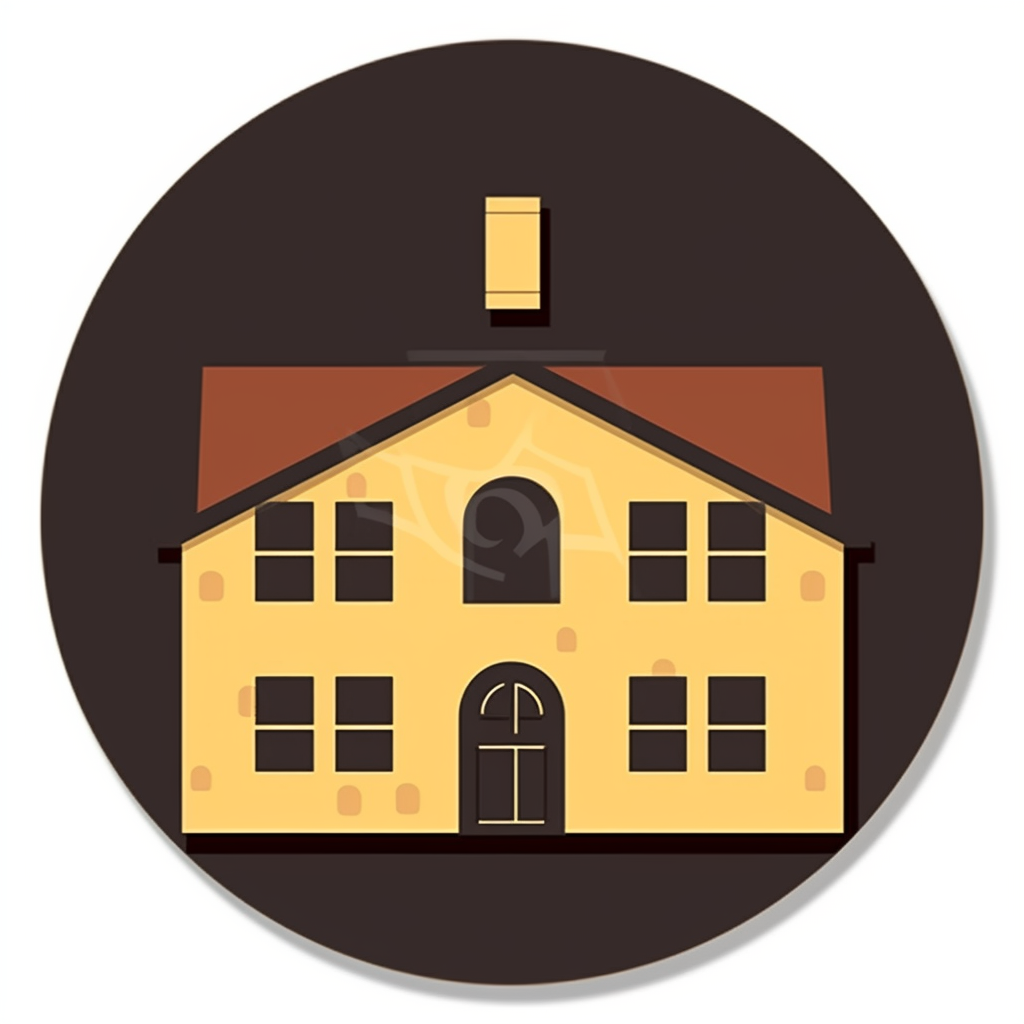 Medeival house icon with simple and clear lines