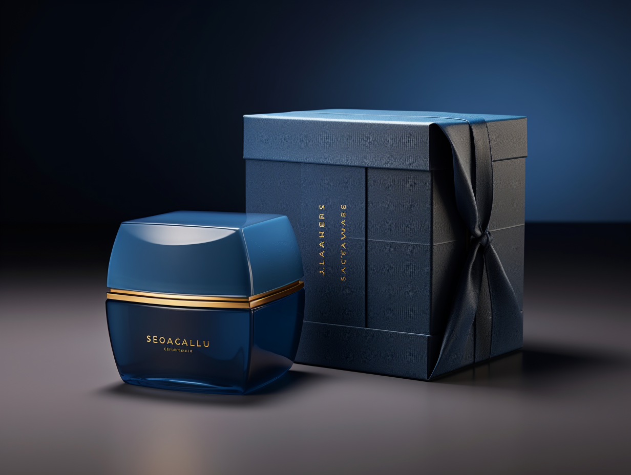 Blue and Gold Package Design