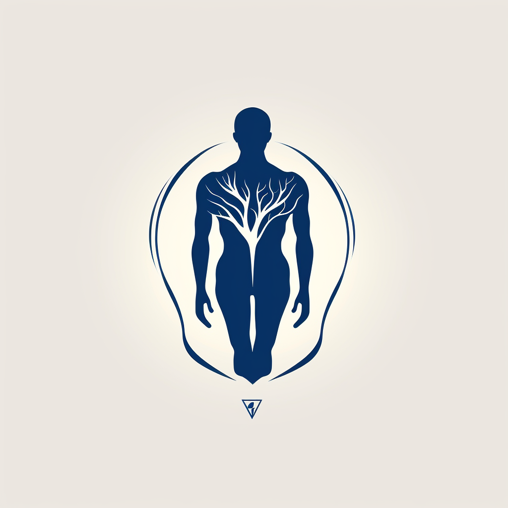 Minimal Medical Logo with Silhouette and Heart Veins