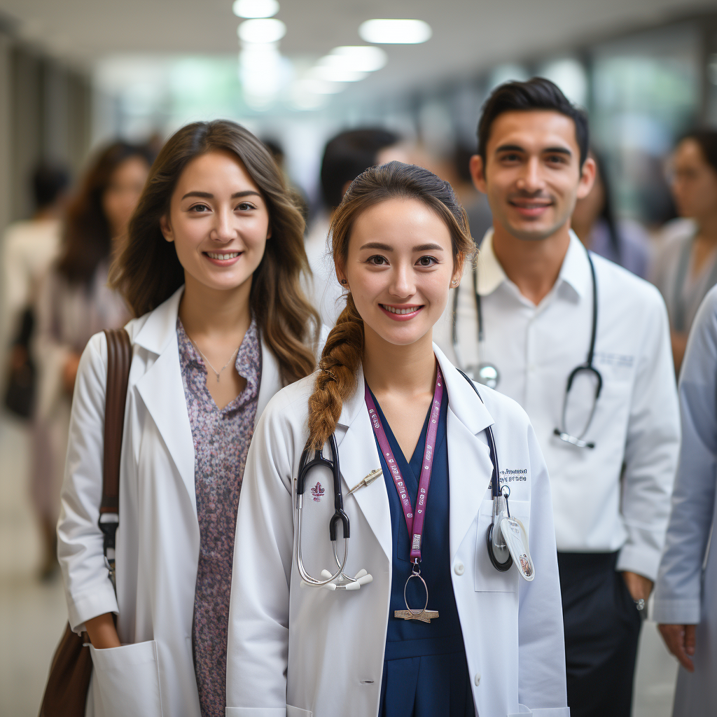 Students celebrating medical school acceptance