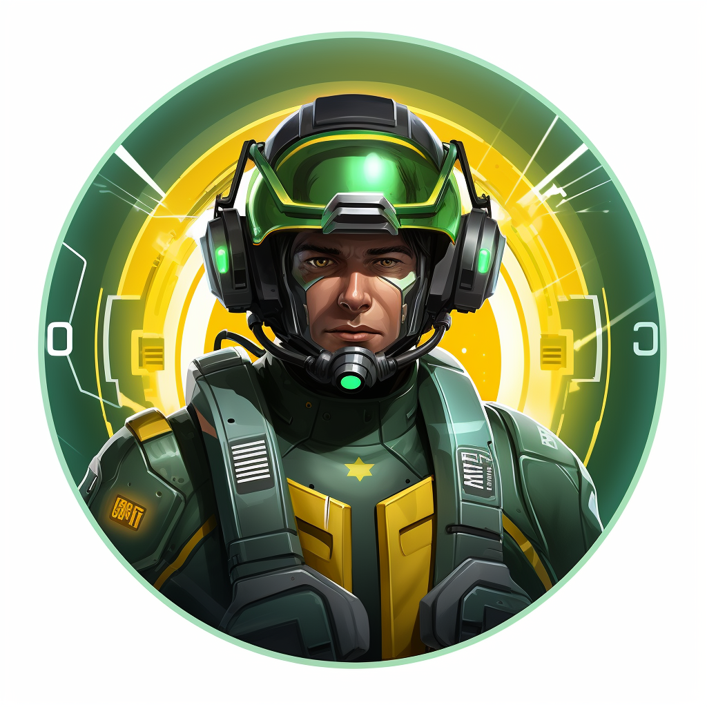 Medical team leader in green and yellow suit and helmet