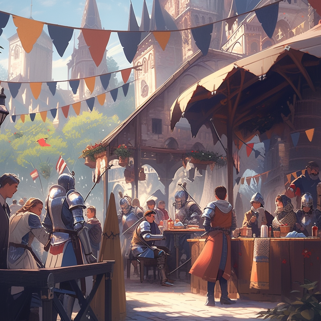 Image of a medieval knights party