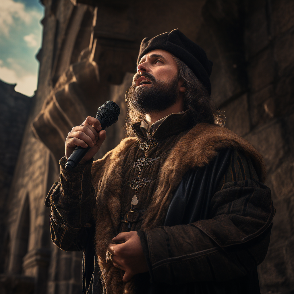 Medieval Announcer Guy Castle Ground