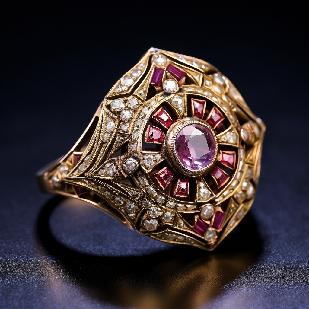 Exquisite diamond and ruby encrusted ring