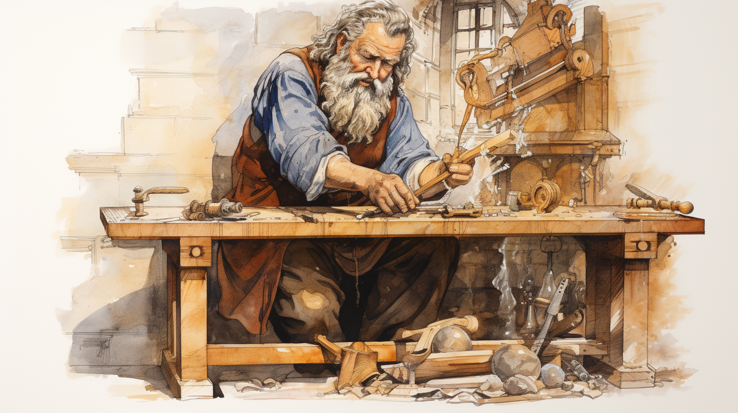 Midjourney Prompt: Medieval Carpenter Making a Chair