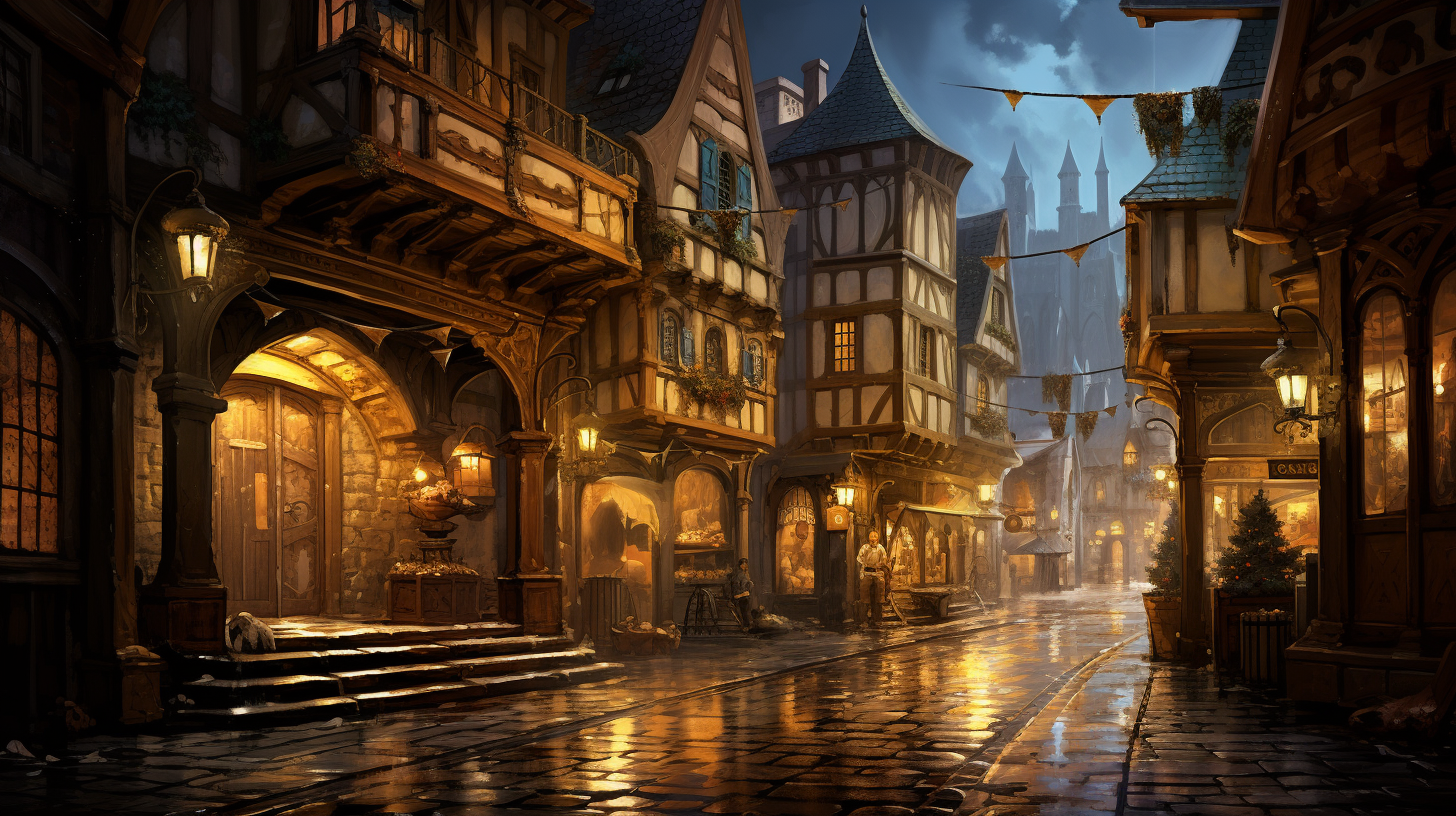 Medieval City Jigsaw Puzzle Romantic Atmosphere