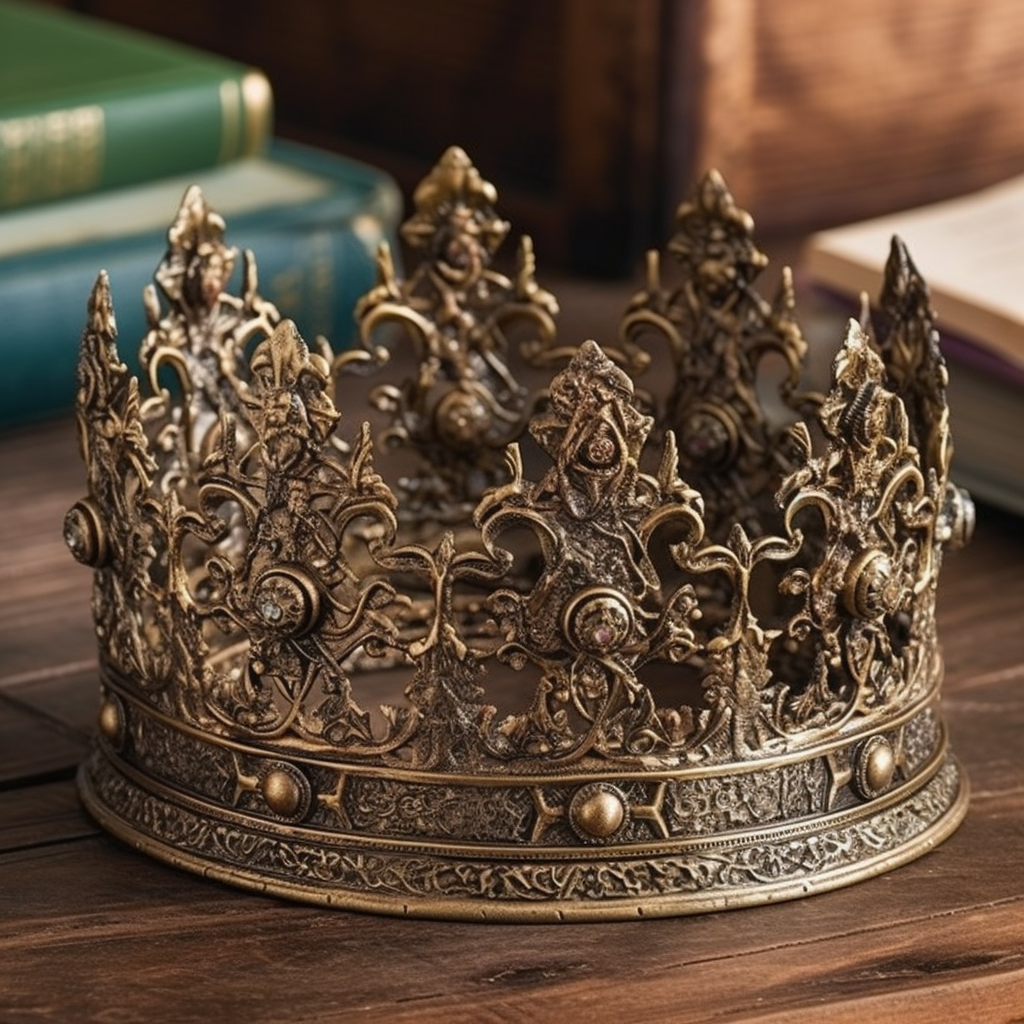 Medieval Crown with Intricate Metal Detailing