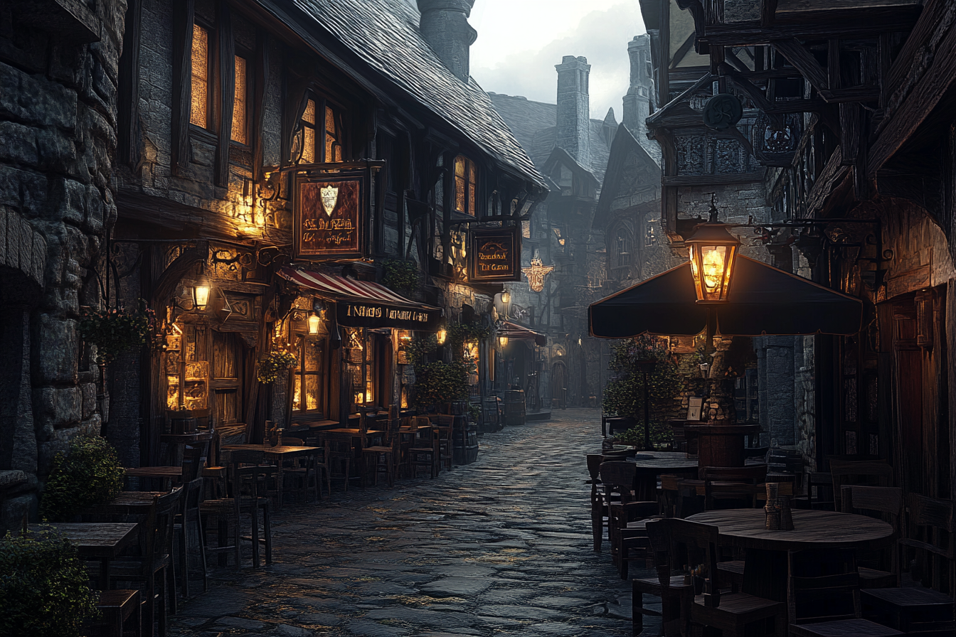 Tavern in Medieval JRPG Setting