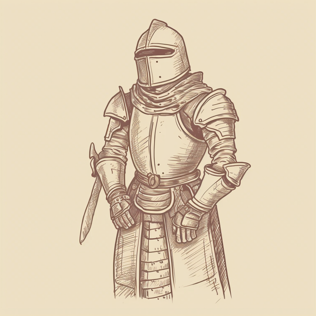 Simple Medieval Knight Illustration