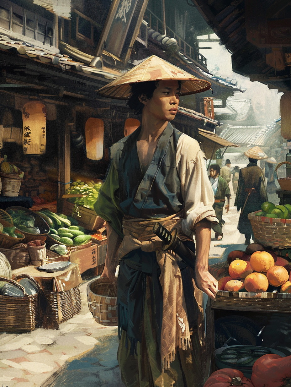 Young merchant man in medieval Kyoto