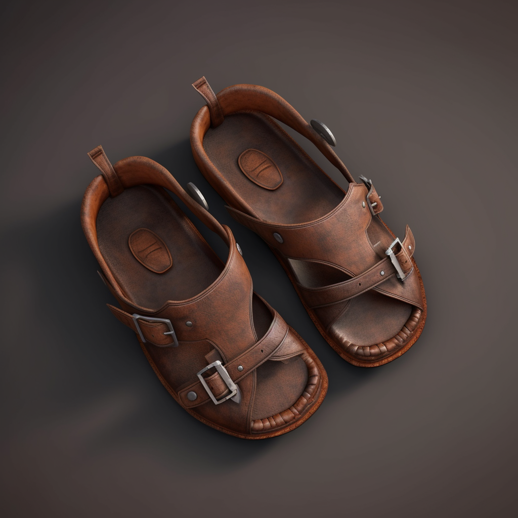 Medieval handmade shoes with buckle