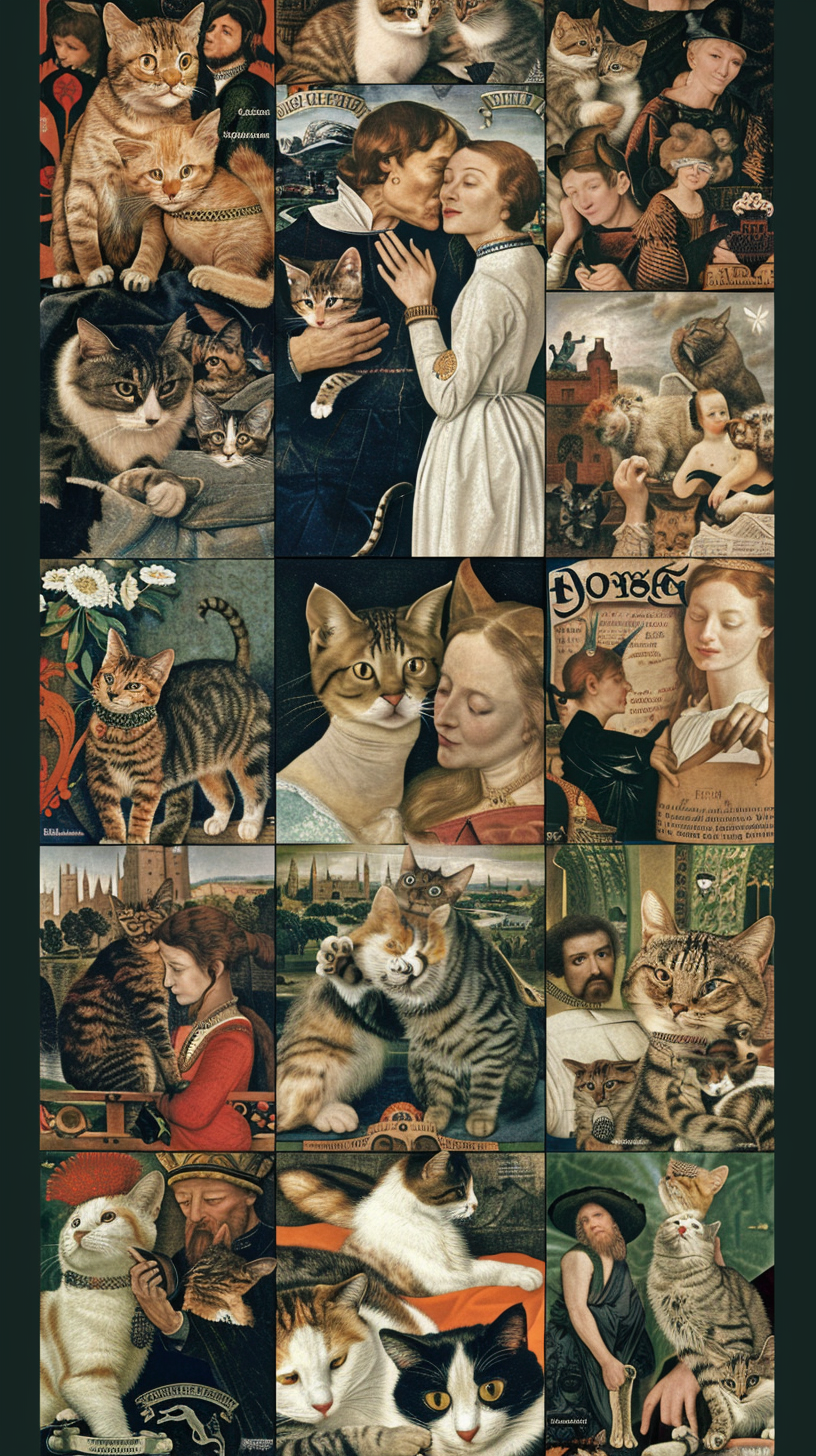 Timeless Love for Cats Collage