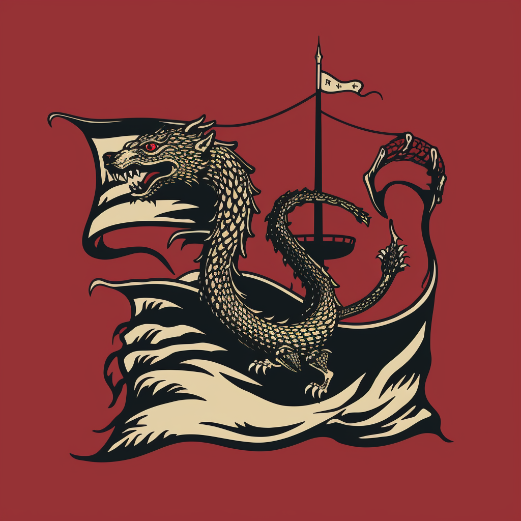 Bold chimera pirate flag design