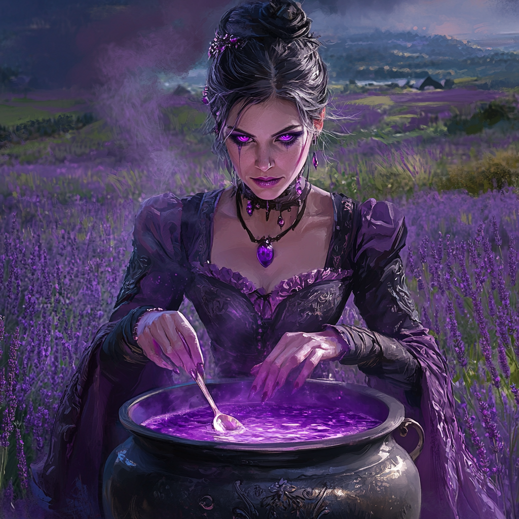 Medieval Sorceress with Purple Potion