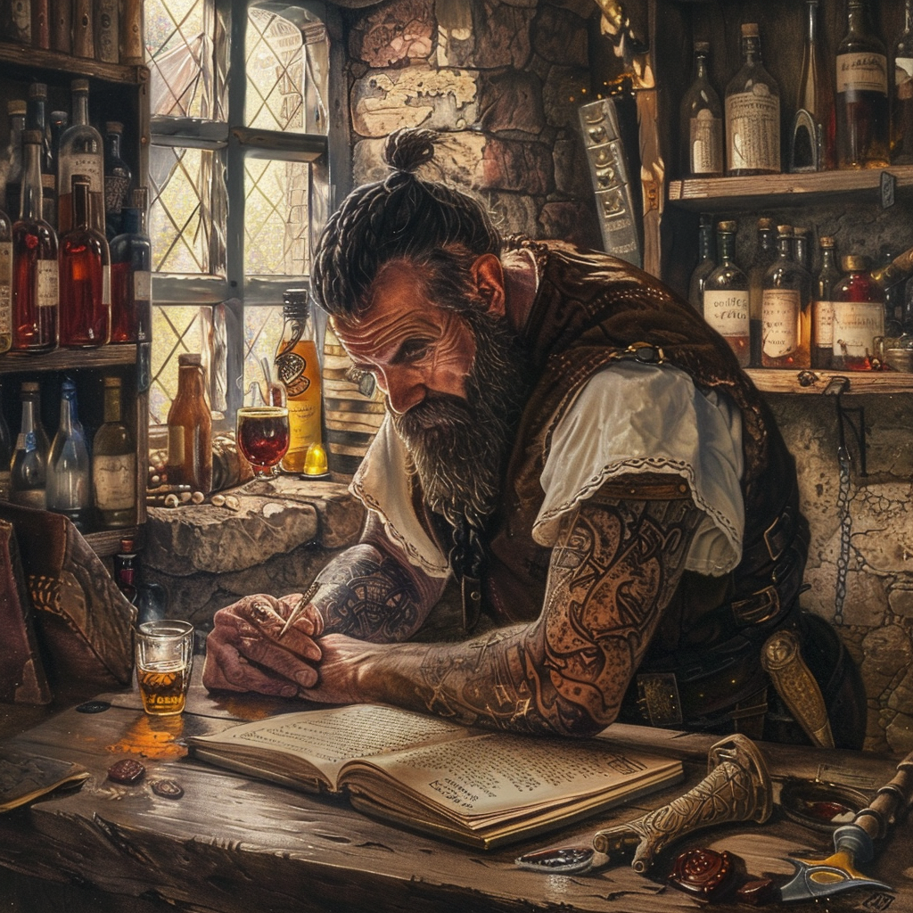 tattoo artist medieval alehouse