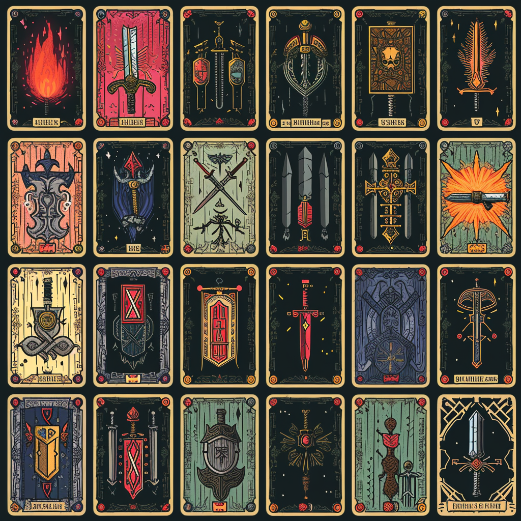 Medieval weaponry pixel art deck