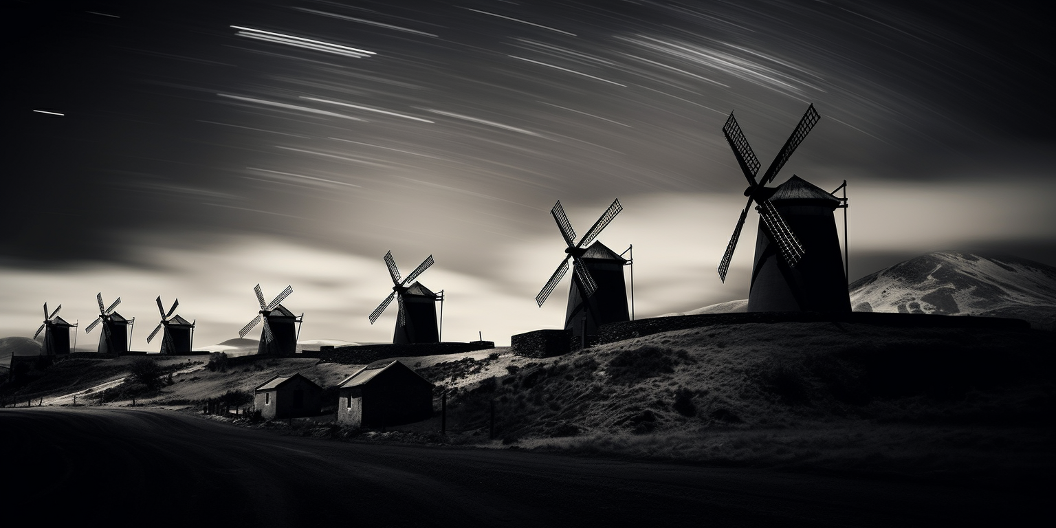 Beautiful Windmills on Mountain Crest