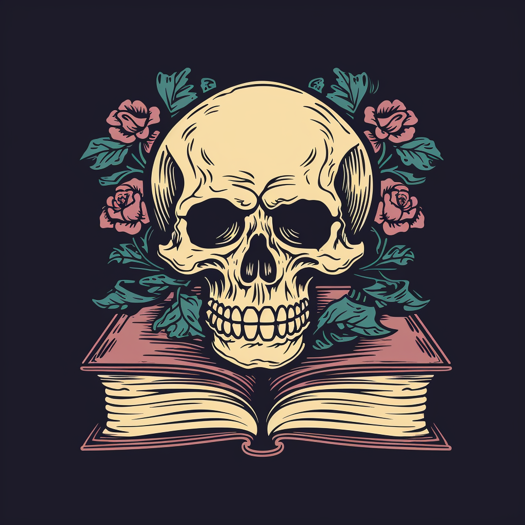 Skull on book in medieval art