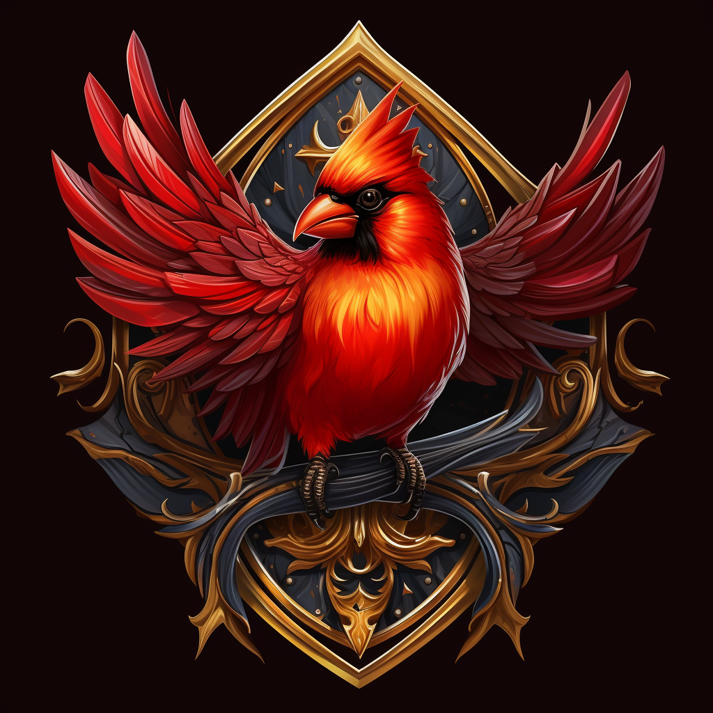 Detailed medieval cardinal logo crest