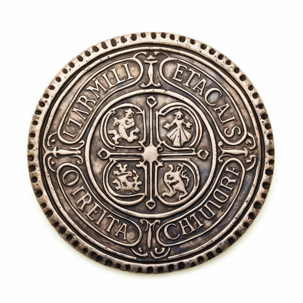 Medieval Clerical Seal on White Background