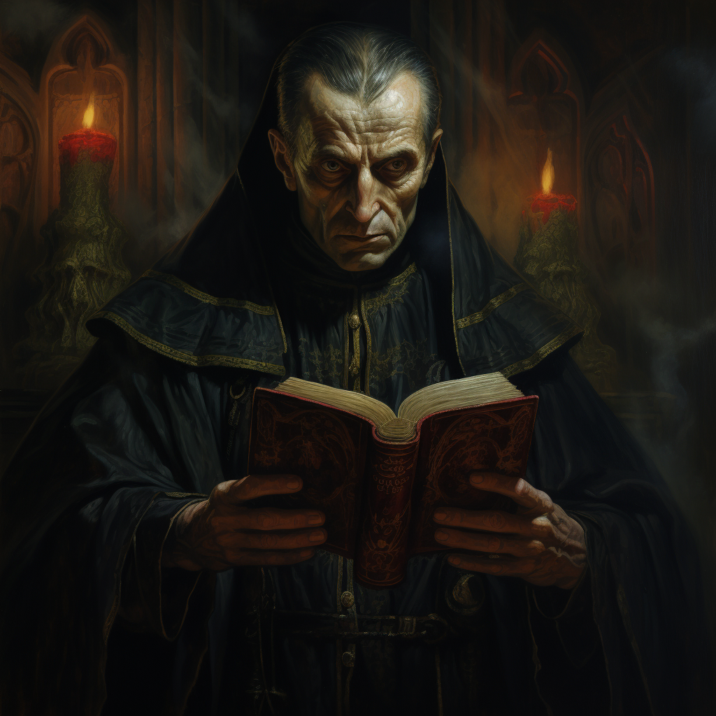 Portrait of a Medieval Fantasy Clerc Exorcist