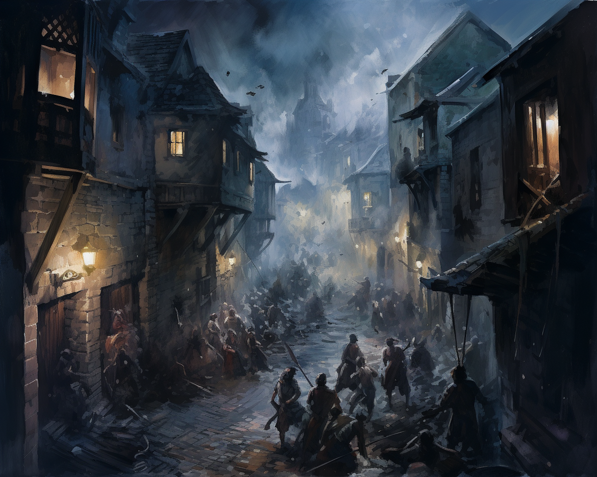 Dynamic Medieval Fantasy Combat in Narrow Alley