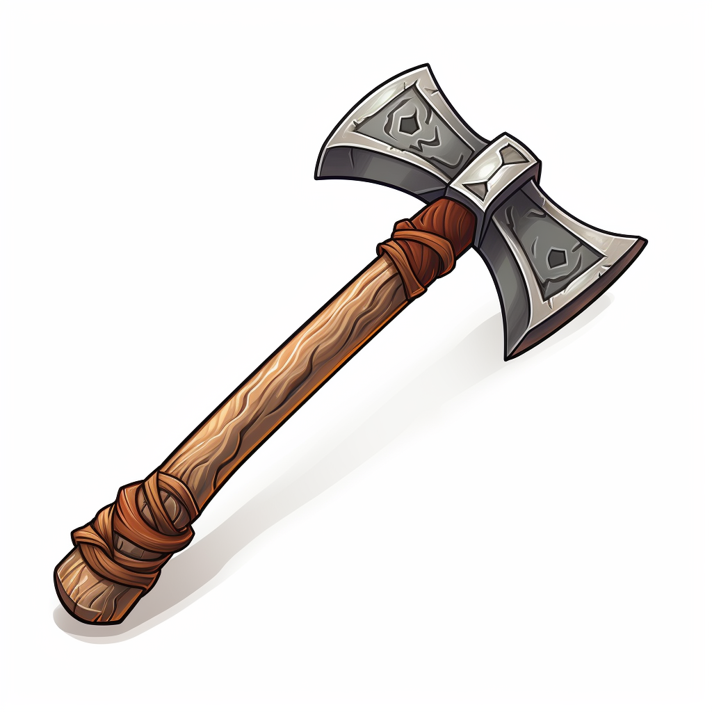 Cartoon medieval hammer on white background