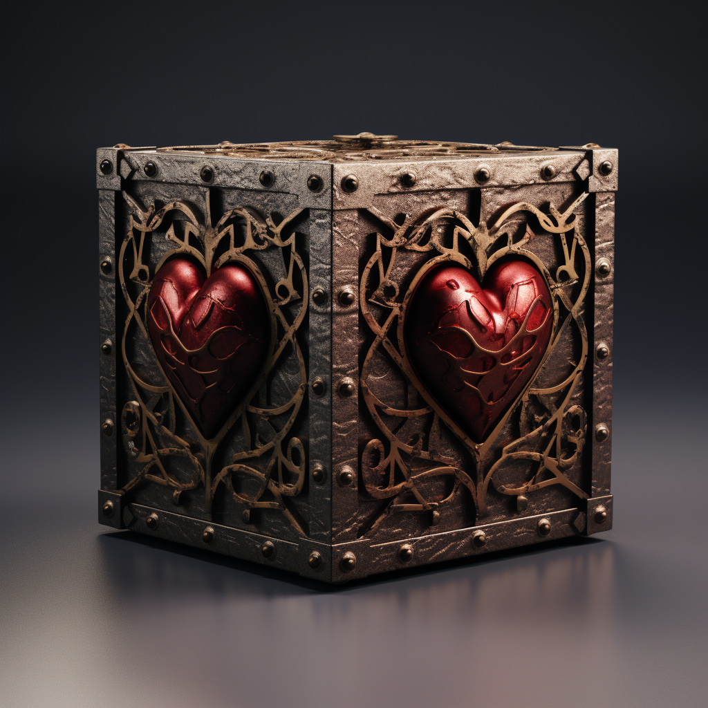 Medieval Heart Cube Stock Photo