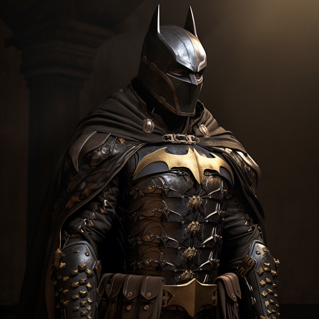 Image of Batman as a medieval knight