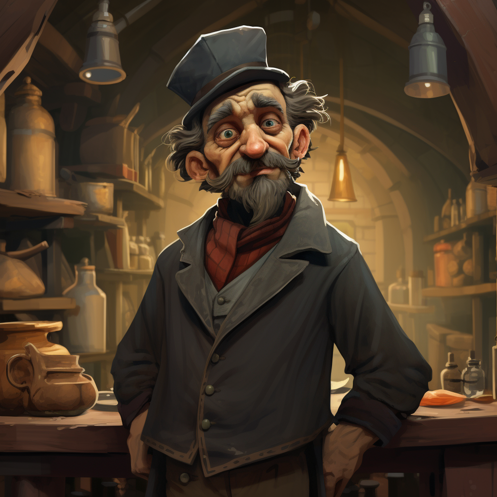 Medieval Shop Keeper with Quirky Style