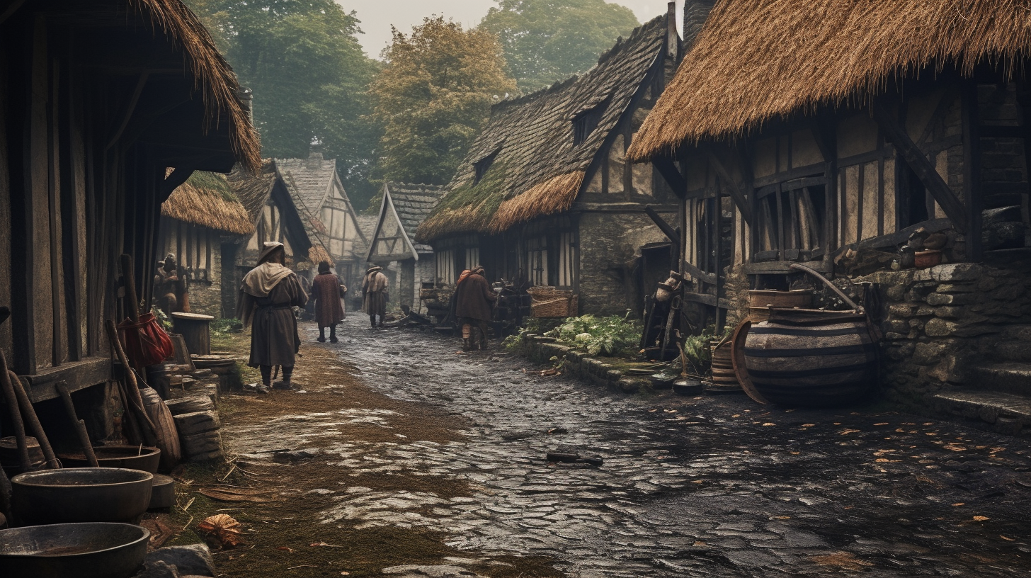 Realistic medieval village photo