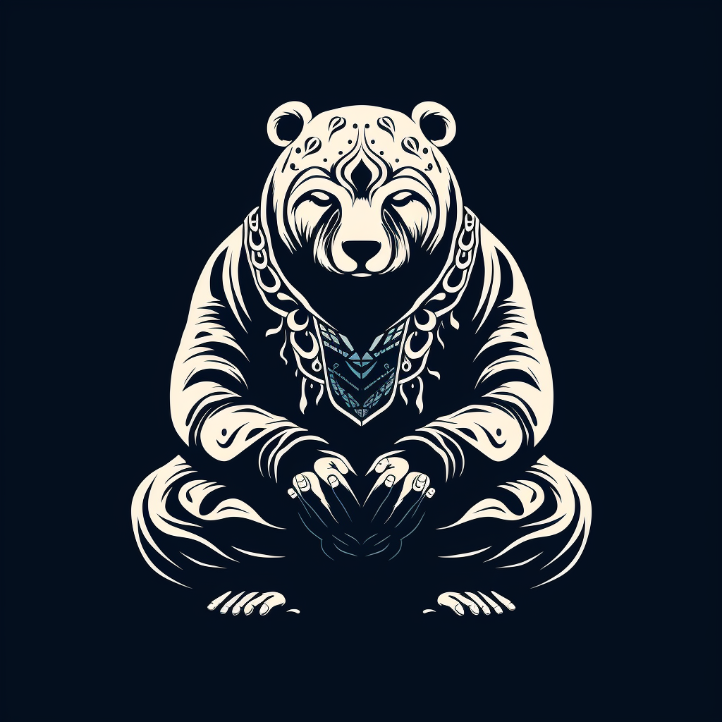 Meditating Buddhist Bear Art