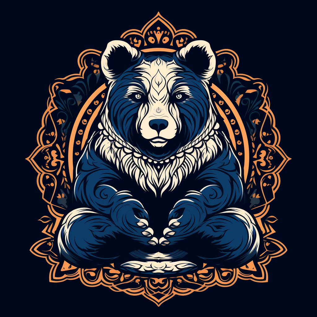 Meditating Buddhist Bear of Love Artwork