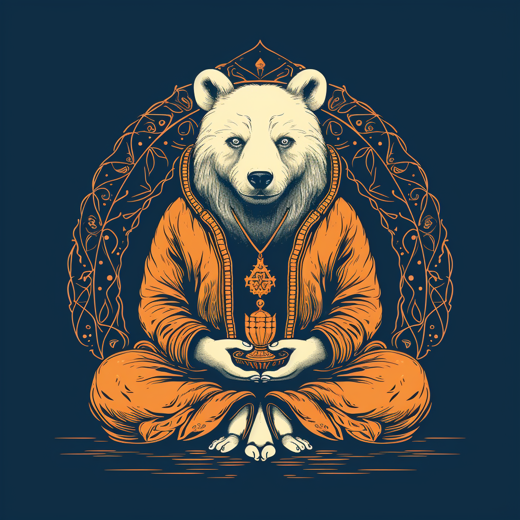 Meditating Buddhist Bear of Light design