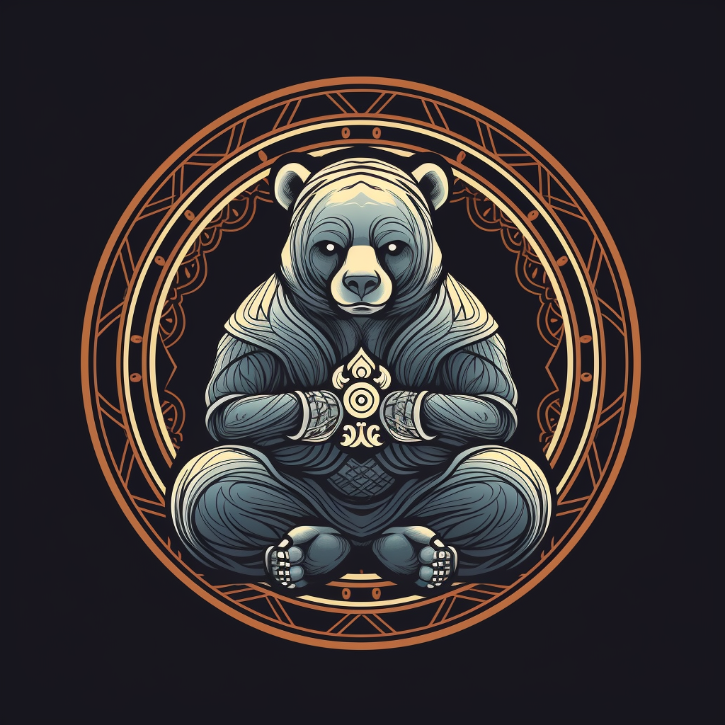 Meditating bear vector design