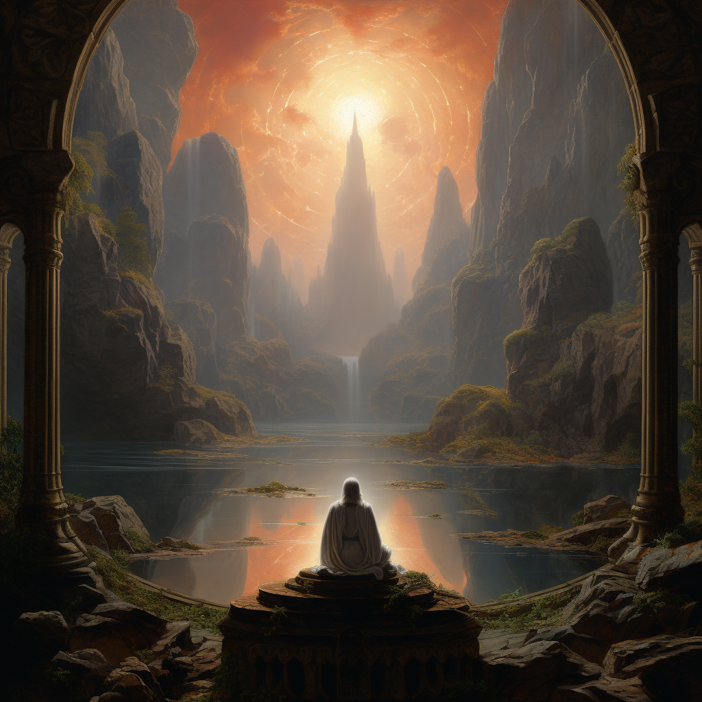 Meditation in Schinkel style artwork