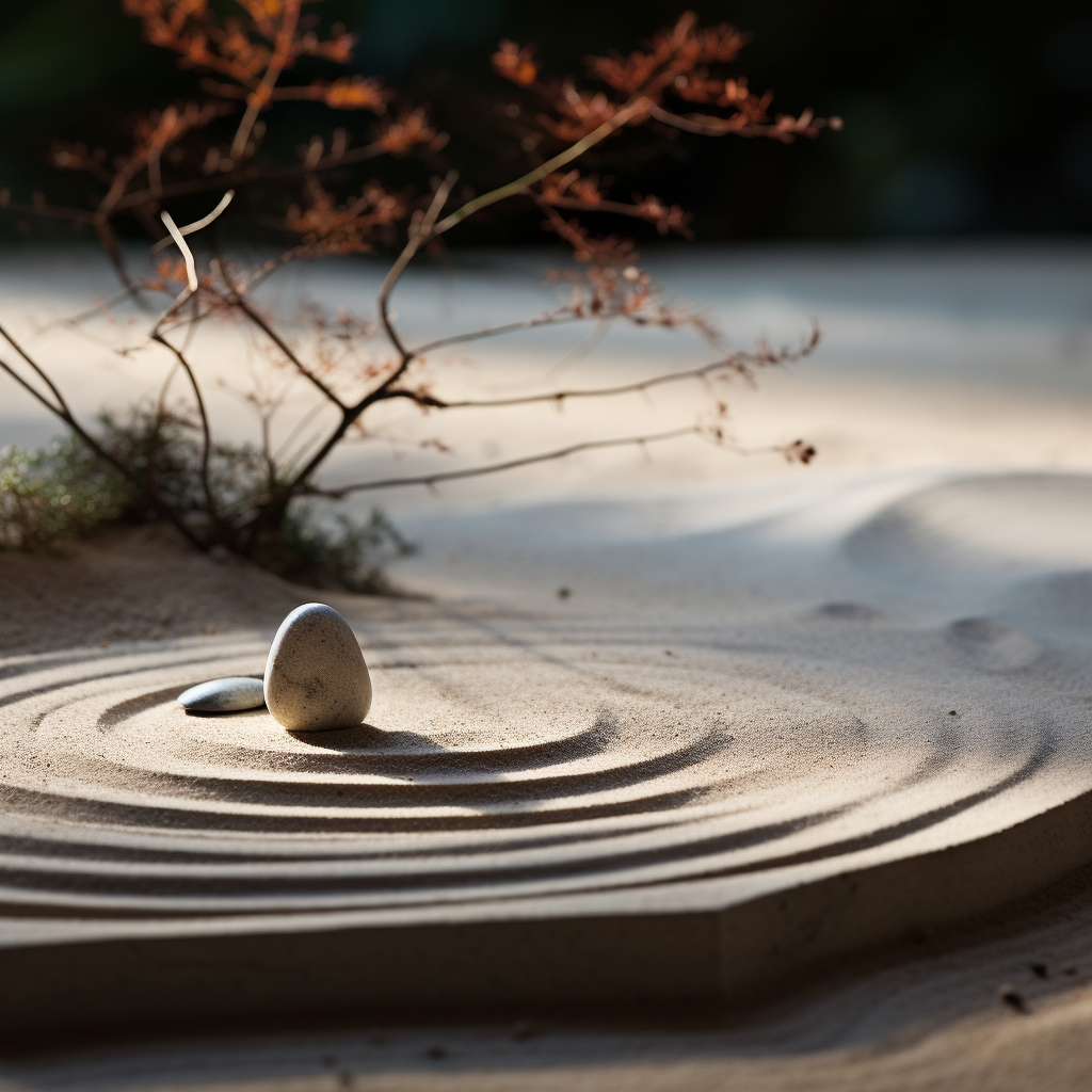 Serene Zen Garden with Meditative Sand