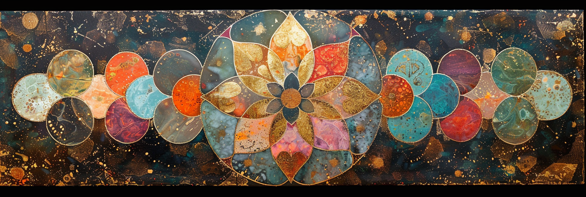 Meditative art fresco symbols mandalas divinity phi