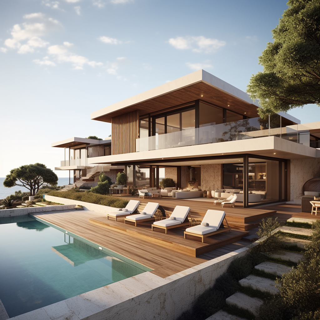 Mediterranean house with pool and terraces