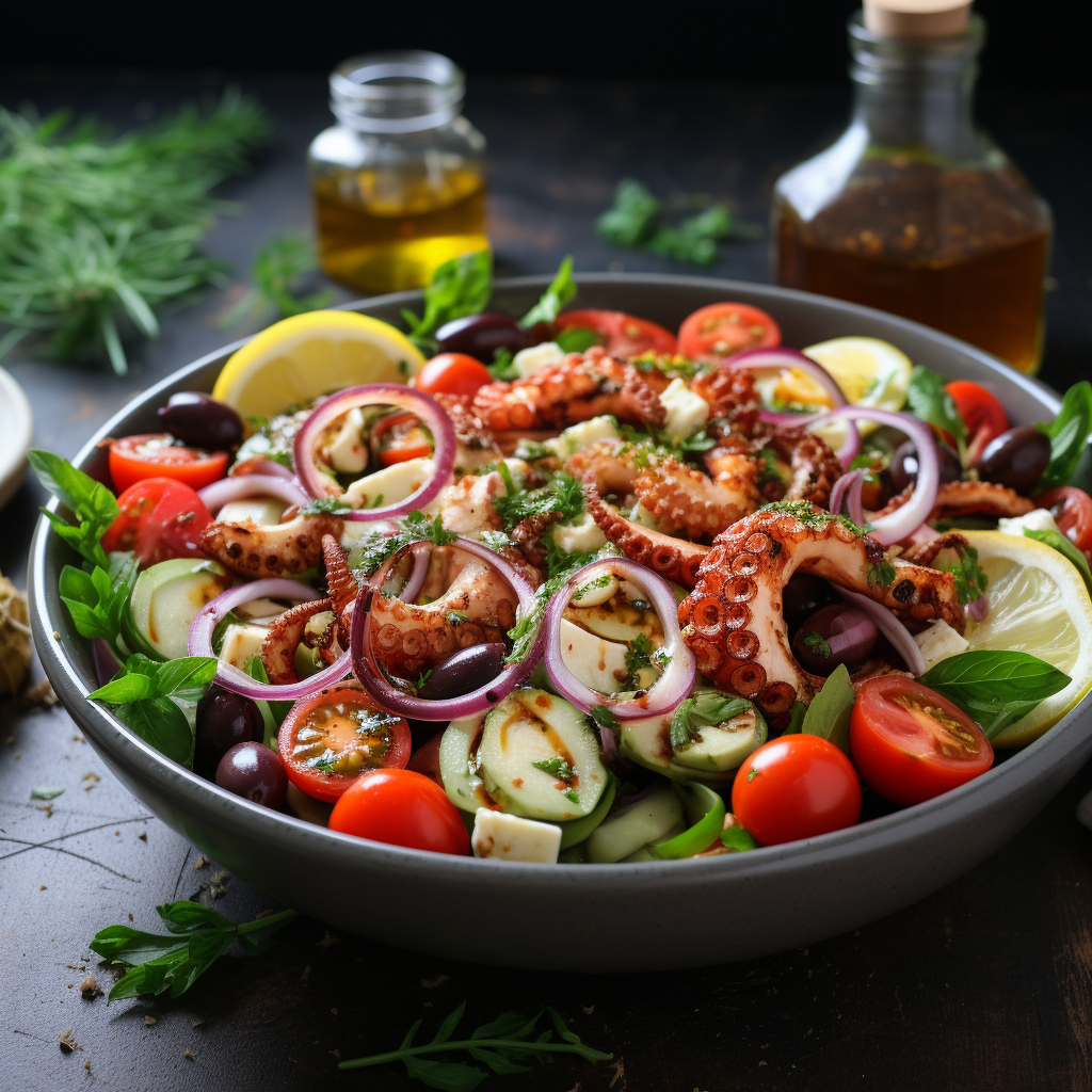 Fresh and flavorful Mediterranean squid salad